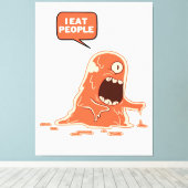 Monster eet mensen canvas afdruk (Insitu (Houten vloer))