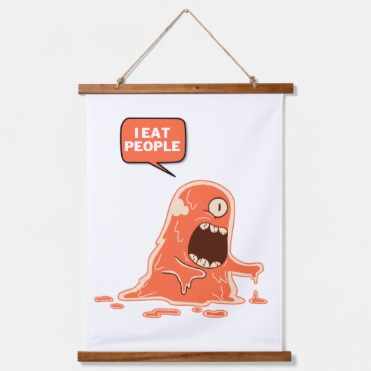 Monster eet mensen hangend wandkleed (Voorkant)