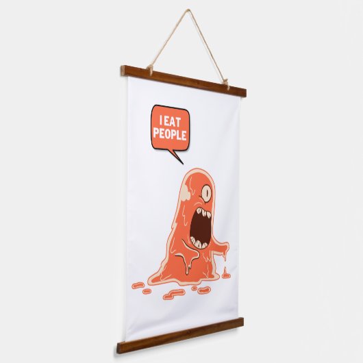 Monster eet mensen hangend wandkleed (Gebogen)