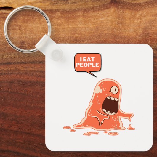 Monster eet mensen sleutelhanger (Voorkant)