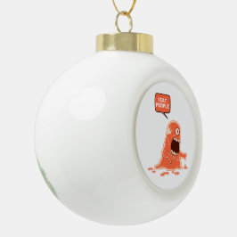 monster eet mensen, sneeuwvlok ingelijst Ornament