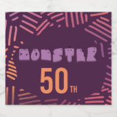 Monster en hand getrokken patronen sparkling wijnetiket (Enkel label)