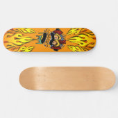 Monster en vlammen persoonlijk skateboard (Horizontaal)