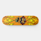 Monster en vlammen persoonlijk skateboard (Horizontaal)