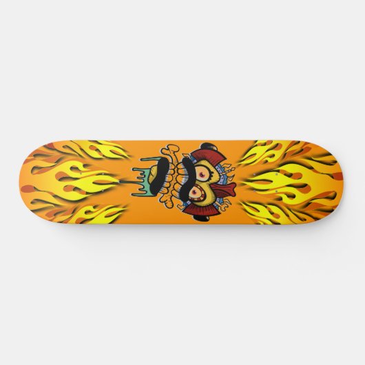 Monster en vlammen persoonlijk skateboard (Horizontaal)
