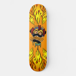 Monster en vlammen persoonlijk skateboard