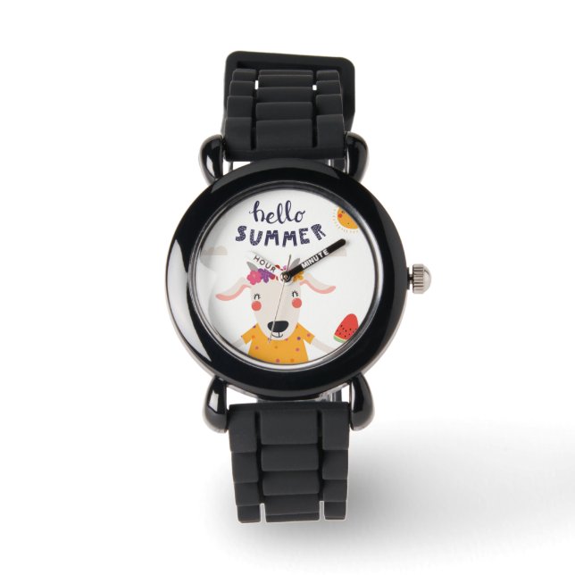 Monster Enfant Hello Summer Paillettes Silver Horloge (Voorkant)