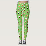 Monster Eye Leggings<br><div class="desc">Een patroon van oranje monsterogen op groen.</div>