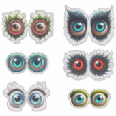 Monster Eye Set op maat gesneden vinyl Sticker (Voorkant)