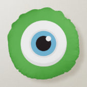 Monster eye throw kussen - rond en groen (Achterkant)