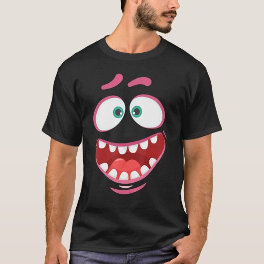 Monster Face Costume Halloween Kinder Volwassenen  T-shirt (Voorkant)