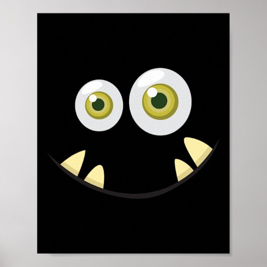 Monster Face Halloween Costume Idea Scary Cute Poster (Voorkant)