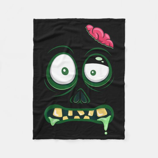 Monster Face Halloween Matching Kostuum Zombie Man Fleece Deken (Voorkant)