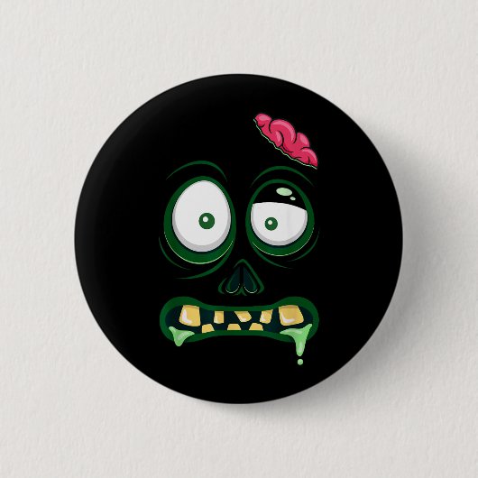 Monster Face Halloween Matching Kostuum Zombie Man Ronde Button 5,7 Cm (Voorkant)
