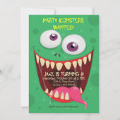 Monster Face Party Monsters Gezochte Birthday Part Kaart (Voorkant)