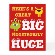 Monster Fantastische kaart 8 x 11 Happy Birthday