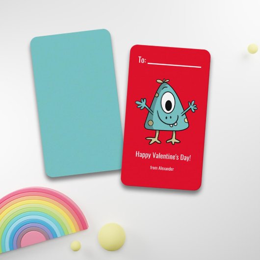 Monster Fijne Valentijnsdag School Notitiekaartje