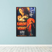 Monster Film Poster De Mummie Canvas Afdruk (Insitu (Houten vloer))