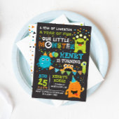 Monster First Birthday Invitation, Monster Invite Kaart