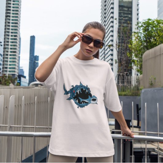 Monster Fish Eating Shark T-shirt