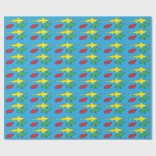 Monster Fish Wrapping Paper Cadeaupapier (Vlak)