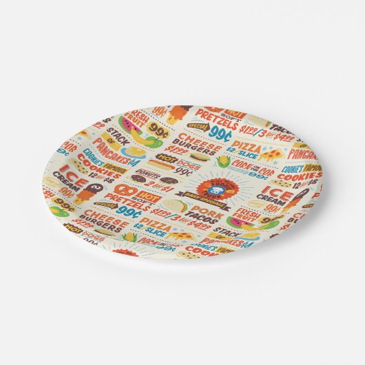 Monster Foodies Patroon Papieren Bordje (Gekanteld)