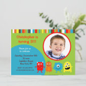 Monster Foto van Birthday Party Kaart (Staand voorkant)