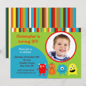 Monster Foto van Birthday Party Kaart (Voorkant / Achterkant)