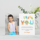 Monster Foto van Birthday Party Kaart (Staand voorkant)