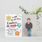Monster Foto Verjaardagsuitnodiging Kaart (Staand voorkant)