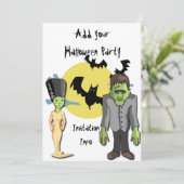 Monster Frankenstein van de uitnodigingen van de H (Staand voorkant)