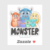 Monster Friends | 3"x 3" — Glanzend transparant Sticker (Vel)