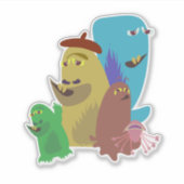 Monster Friends Forever Character Cartoon Art Sticker (Voorkant)