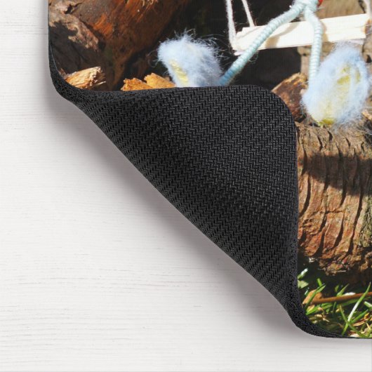 Monster Fubby op schommel. Muismat (Hoek)