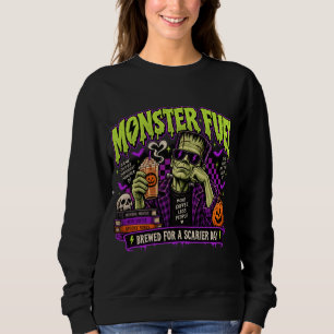 Monster Fuel Retro Frankenstein Halloween Coffee S Trui