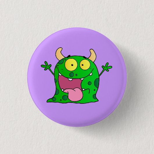 Monster Funny Comic Drawing Cartoon Cute Happy Ronde Button 3,2 Cm (Voorkant)