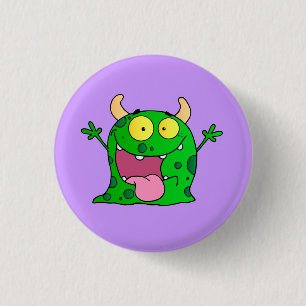 Monster Funny Comic Drawing Cartoon Cute Happy Ronde Button 3,2 Cm