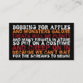 Monster Gang, Halloween Party Ticket Invitation Informatiekaartje (Achterkant)