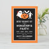 Monster Gang, uitnodiging van Halloween Party (Staand voorkant)