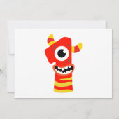 Monster Gender Neutral 1st Birthday Party Foto Kaart (Achterkant)