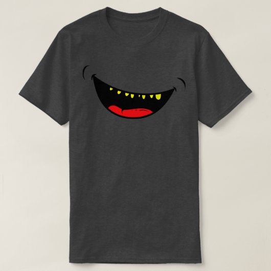 Monster Gezichtsmasker Glimlach Lach T-shirt (Design voorkant)