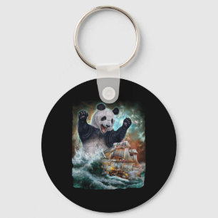 Monster Giant Panda als Kraken een oorlogsschip aa Sleutelhanger
