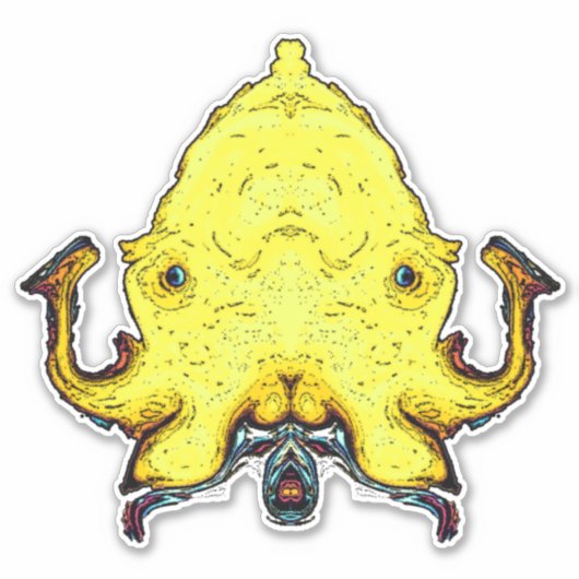 Monster god gezicht sticker (Voorkant)