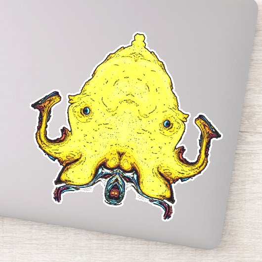 Monster god gezicht sticker (Detail)