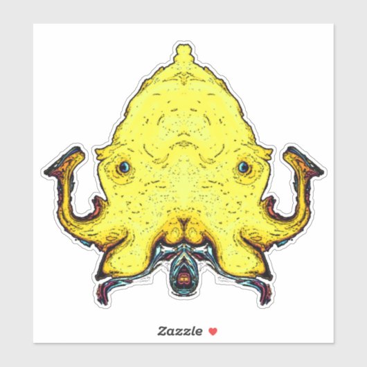 Monster god gezicht sticker (Vel)