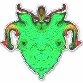 Monster god gezicht sticker (Voorkant)