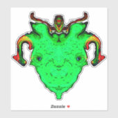 Monster god gezicht sticker (Vel)