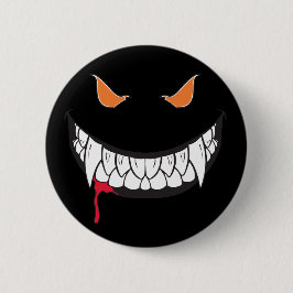 Monster Grin Black Round Button
