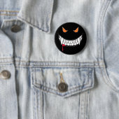Monster Grin Black Round Button (In situ)