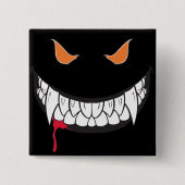Monster Grin Black Square Button (Voorkant)